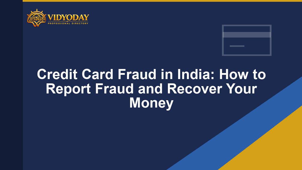 Illustration representing reporting credit card fraud and recovering money in India
