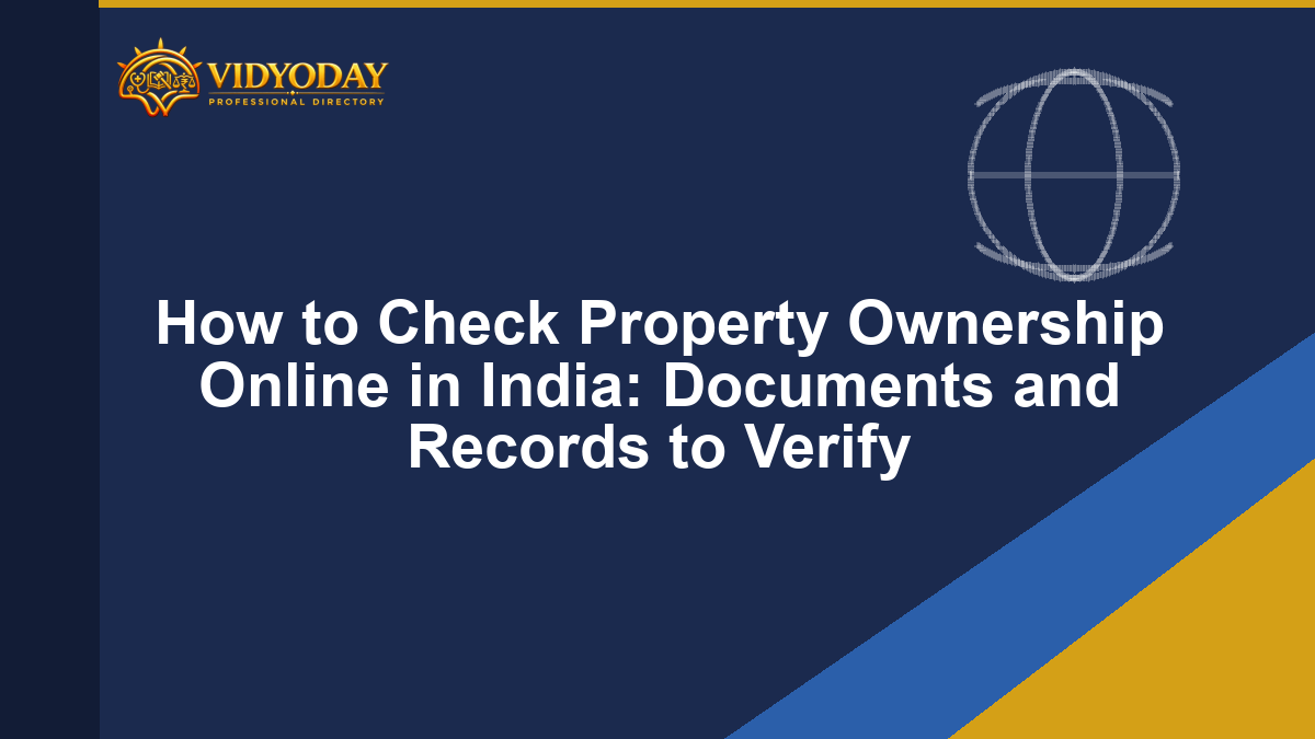Illustration representing checking property ownership records online in India
