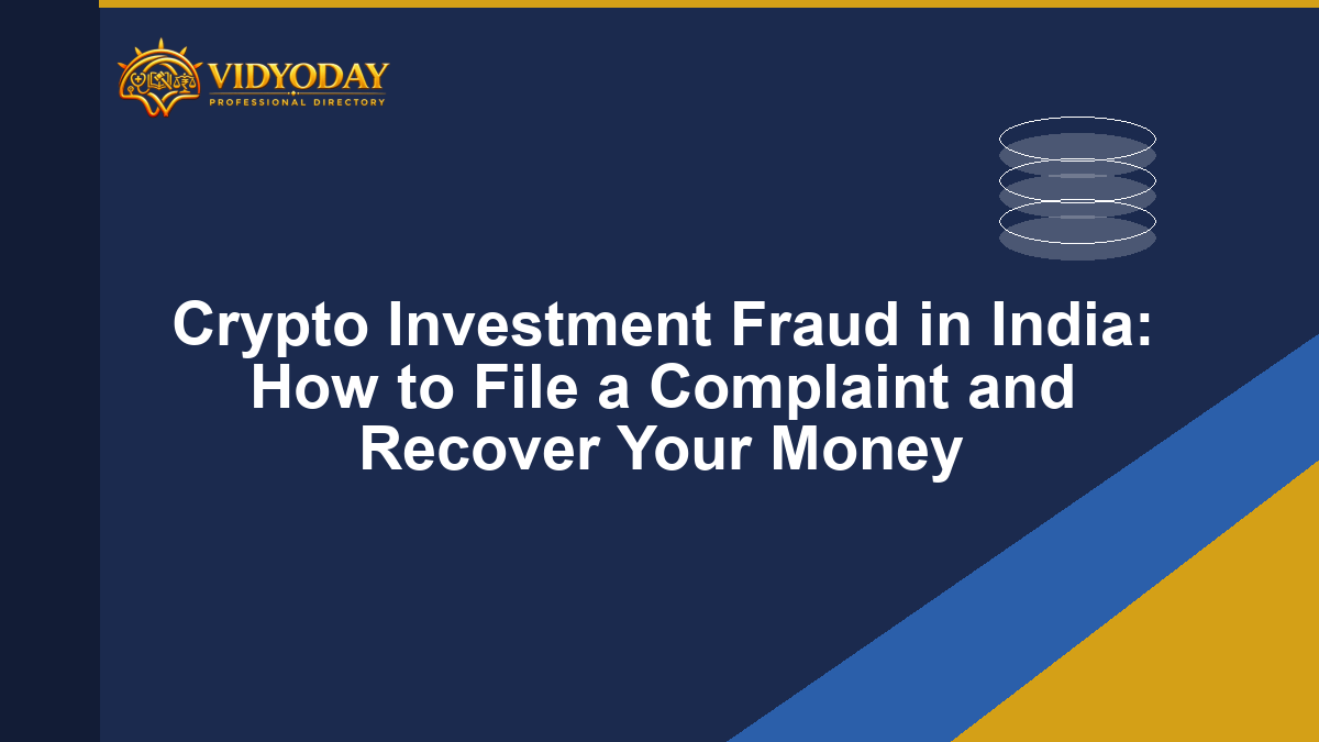 Crypto Investment Fraud in India: How to File a Complaint and Recover Your Money
