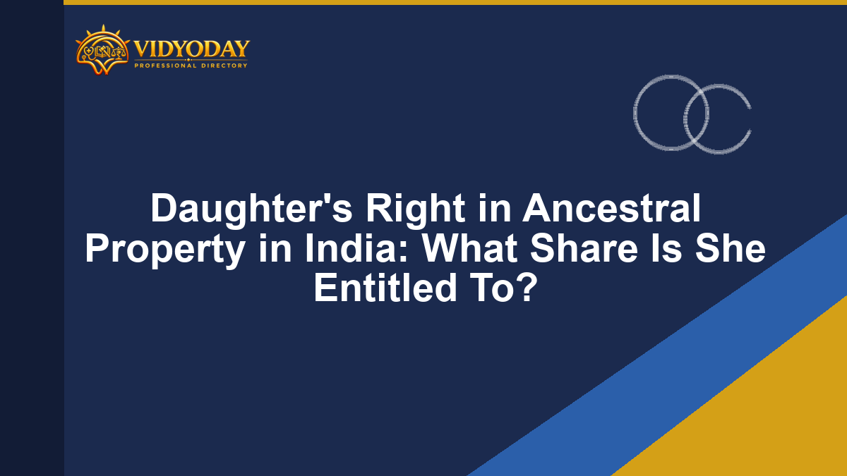 Illustration representing a daughter's coparcenary right in ancestral property in India