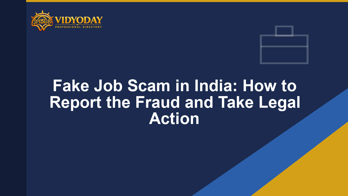 Fake Job Scam in India: How to Report the Fraud and Take Legal Action