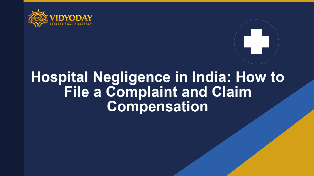 Illustration representing filing a hospital medical negligence complaint in India