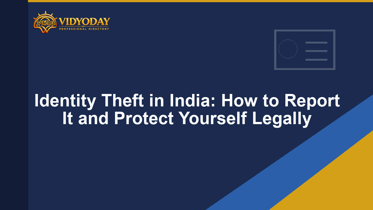 Identity Theft in India: How to Report It and Protect Yourself Legally