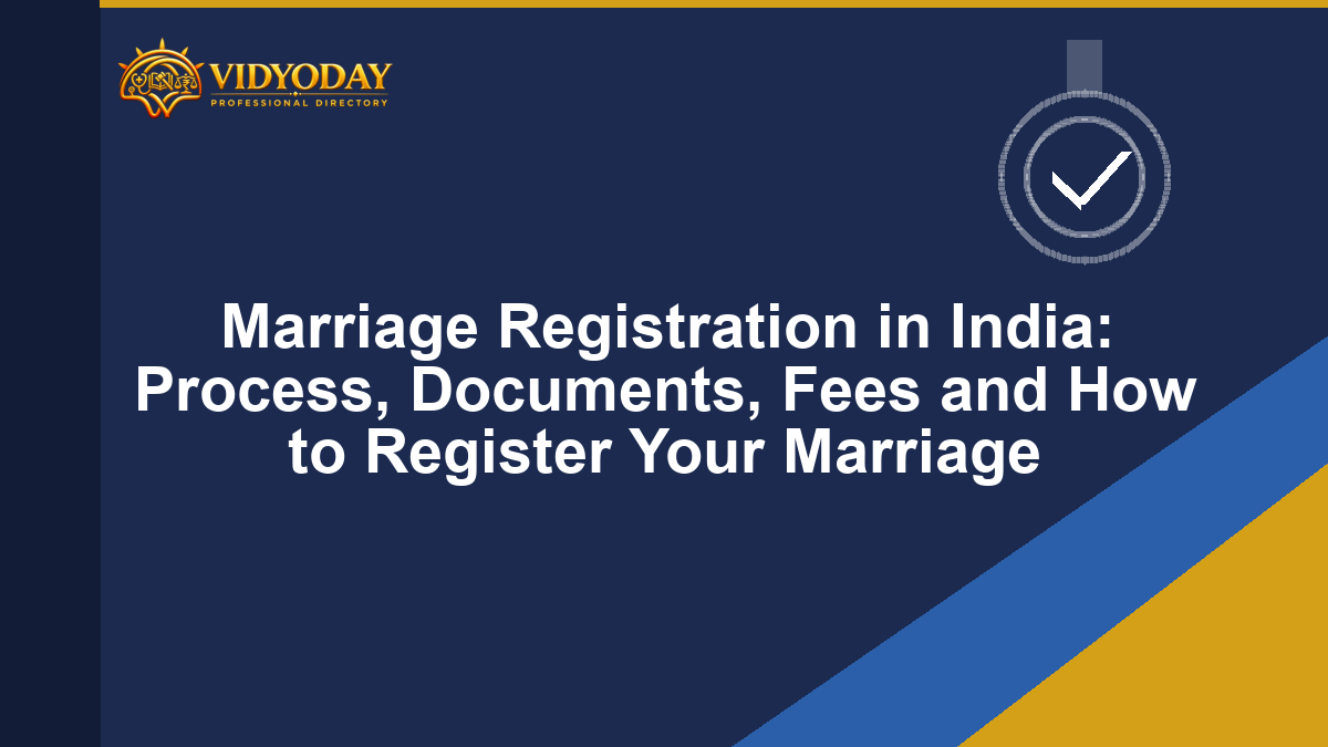 Illustration representing the marriage registration process in India
