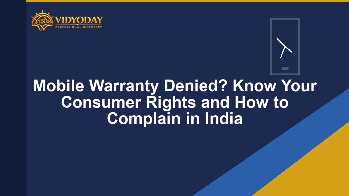Illustration representing a mobile phone warranty claim denial dispute in India