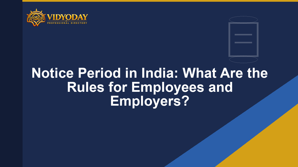 Illustration representing notice period rules for employees and employers in India