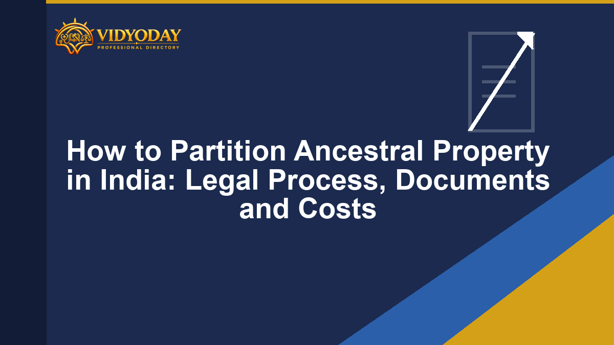 Illustration representing the legal process of partitioning ancestral property in India