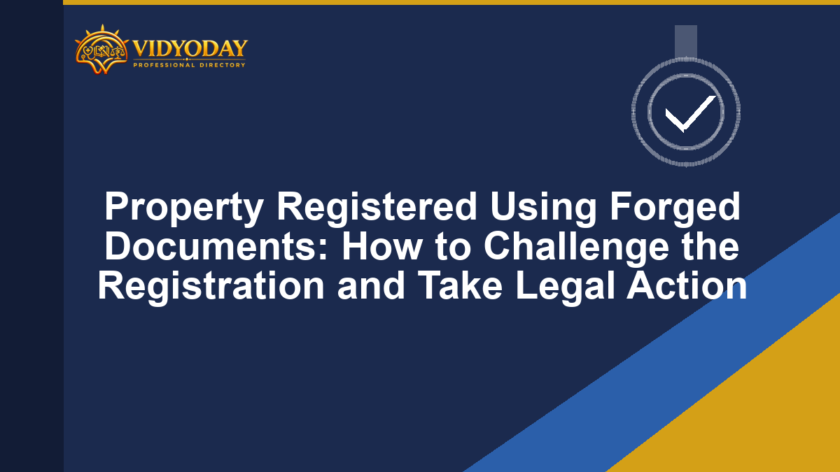 Illustration representing challenging a property registration based on forged documents in India