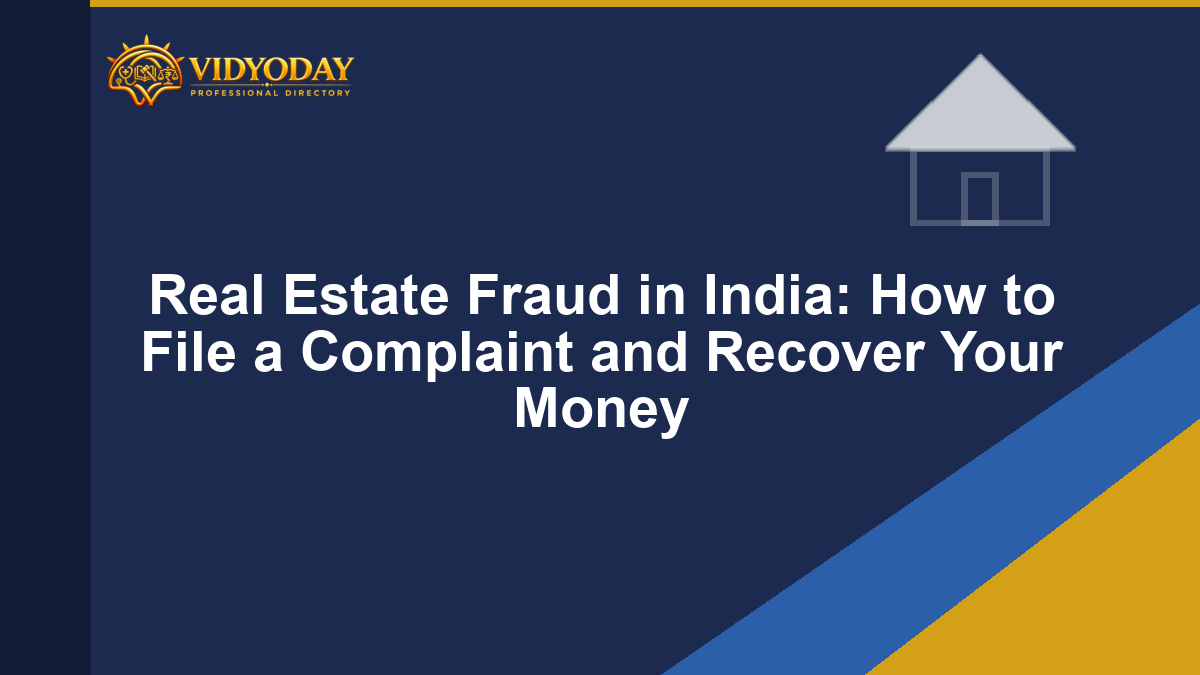 Illustration representing filing a real estate fraud complaint in India