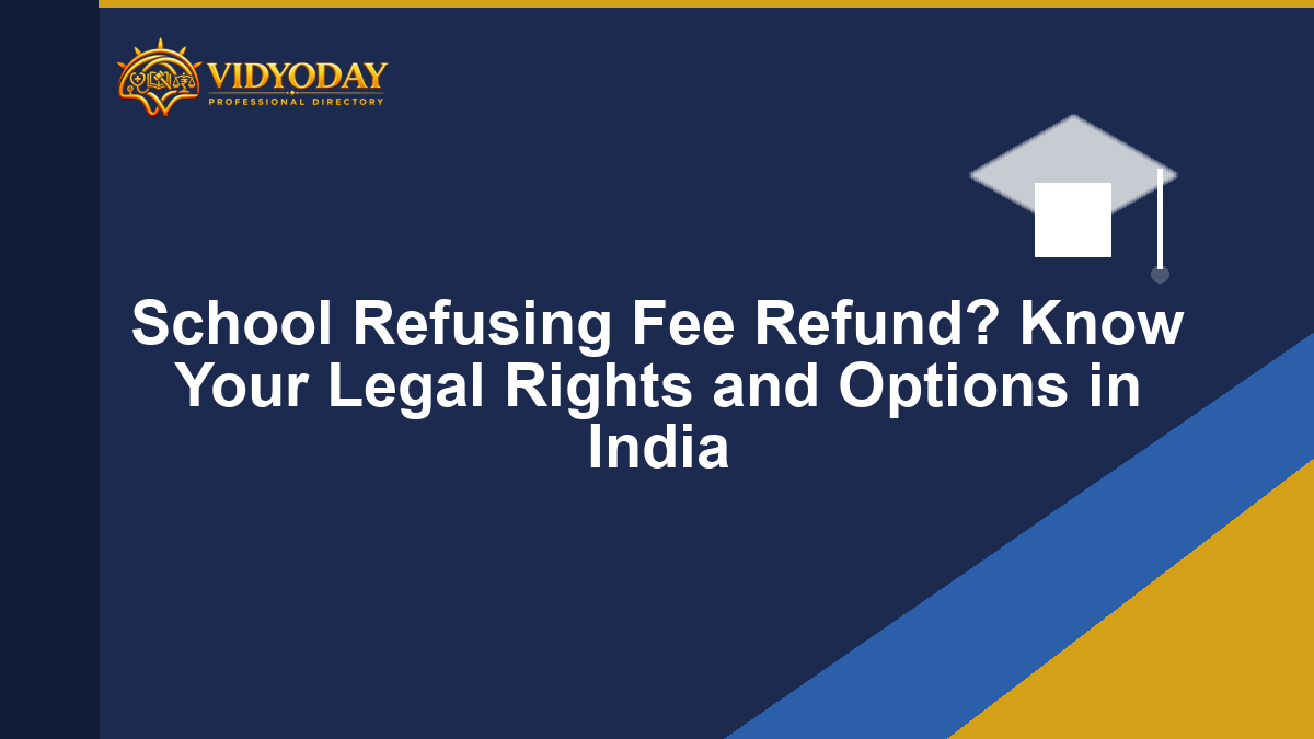 Illustration representing a school fee refund dispute and legal options in India