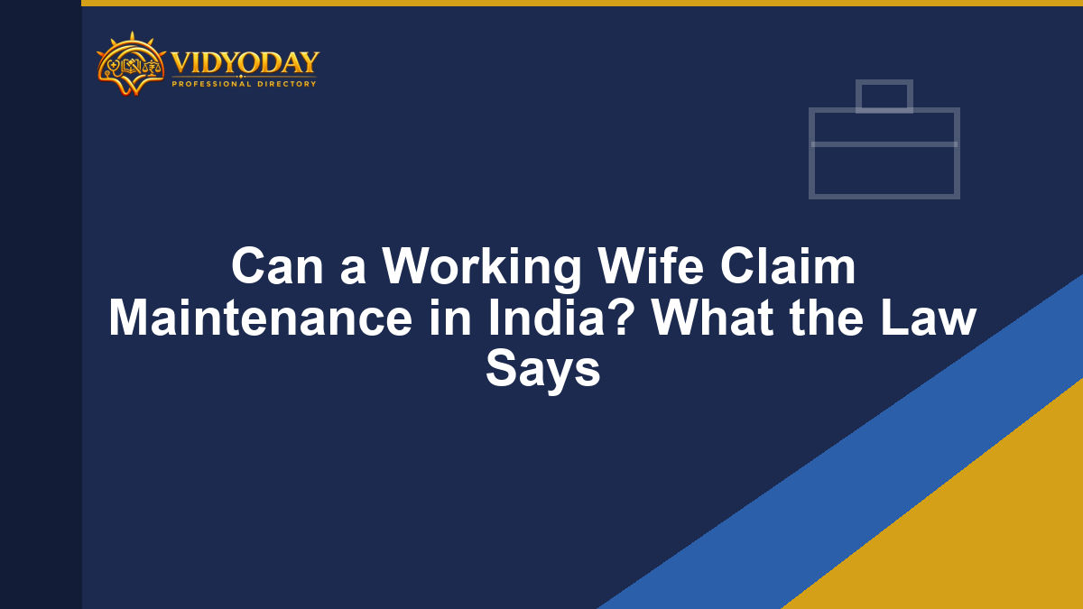 Illustration representing a working wife's right to claim maintenance in India